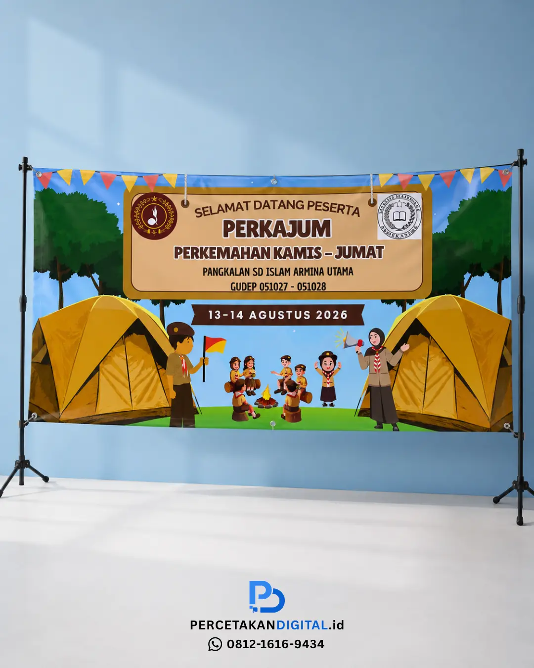 Cetak spanduk custom Jakarta hasil tajam bahan flexi