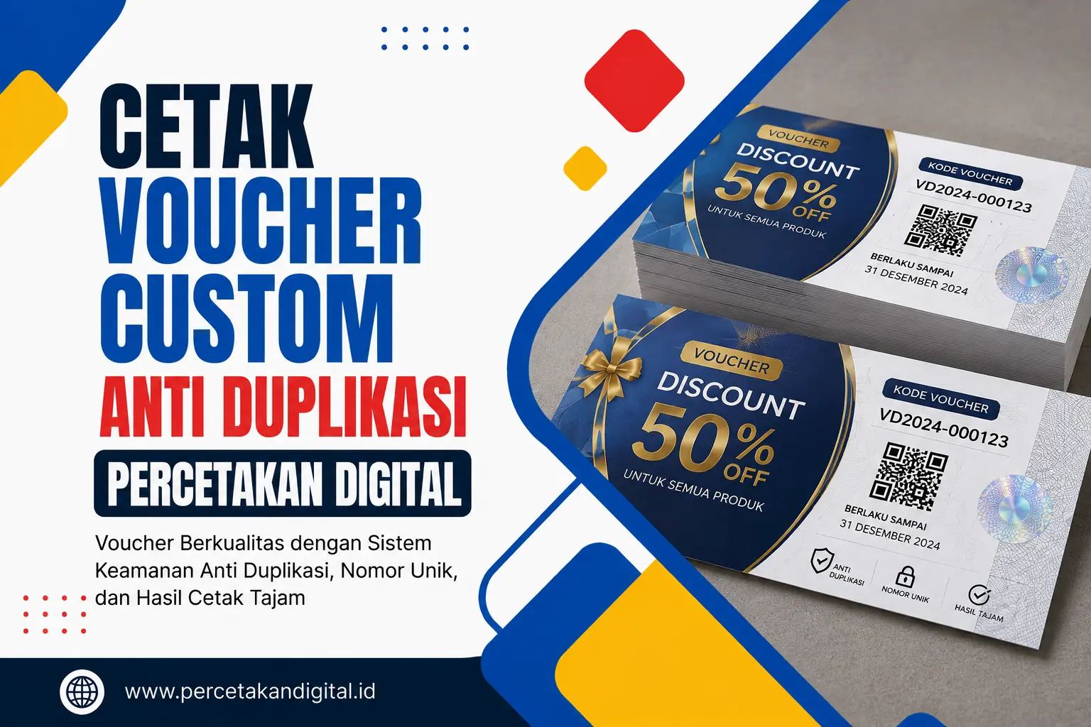 cetak voucher custom promosi bisnis Percetakan Digital
