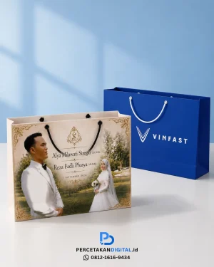 Cetak paperbag custom Jakarta logo brand bahan kokoh