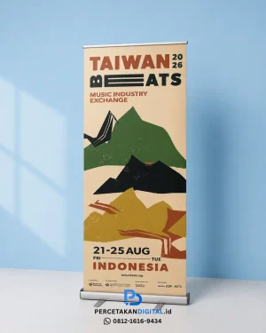 Utama Cetak roll up banner Jakarta hasil tajam tiang portable